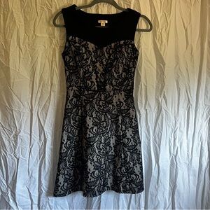 Xhilaration Black and Cream Lace Mini Dress